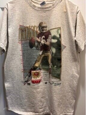 Vintage Late 1980s/Early 1990s Joe Montana Salem Sportswear 49ers T-Shirt